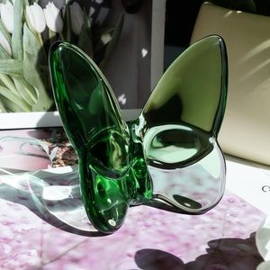Green Lucky Butterfly Crystal Figurine Collection Cut Glass Collectible OS New